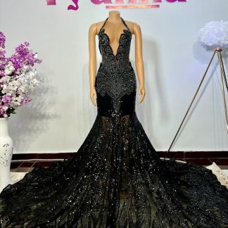 Black Mermaid Prom Dress: Custom African Evening Gown